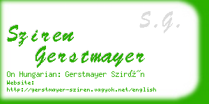 sziren gerstmayer business card